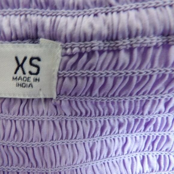 Hollister NEW Purple Croptop Hankerchief Top XS Festival Lavendar‎ Elastic Satin - Picture 3 of 10